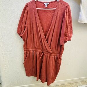 Nine West Burnt Orange Romper 2X